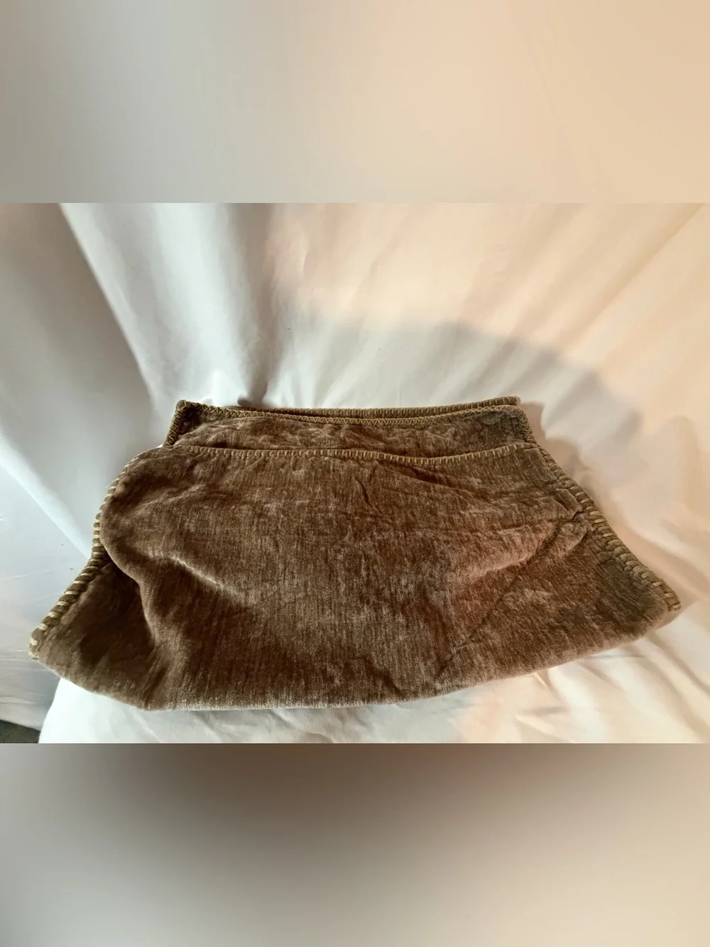 Brown Chenille Velvet Pillow Shams Set of 2 20x23 Boho Cottagecore Envelope